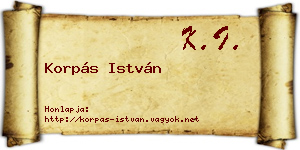 Korpás István névjegykártya